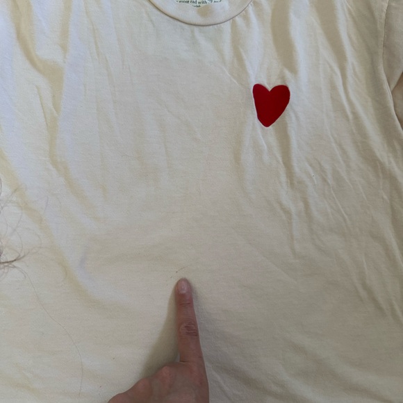 Aviator Nation L Heart Embroidered T-Shirts Set of 2 cotton Cropped Boxy raw hem - Picture 4 of 16